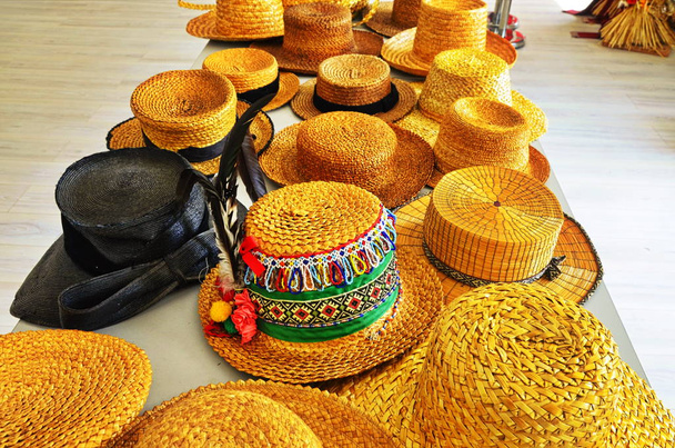 hats from straw - Photo, Image
