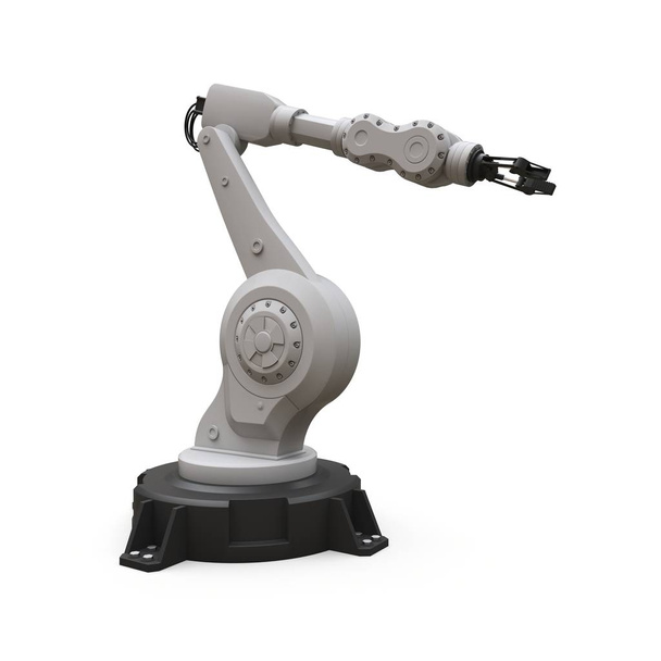 Brazo robótico para cualquier trabajo en una fábrica o producción. Equipo mecatrónico para tareas complejas. ilustración 3d. - Foto, Imagen