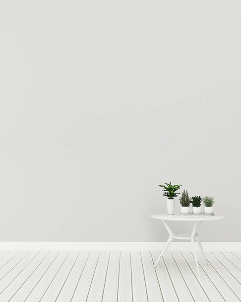 Interiér s dřevěným stolem v obývacím pokoji. moderní interiérový design. -3D vyobrazení - Fotografie, Obrázek