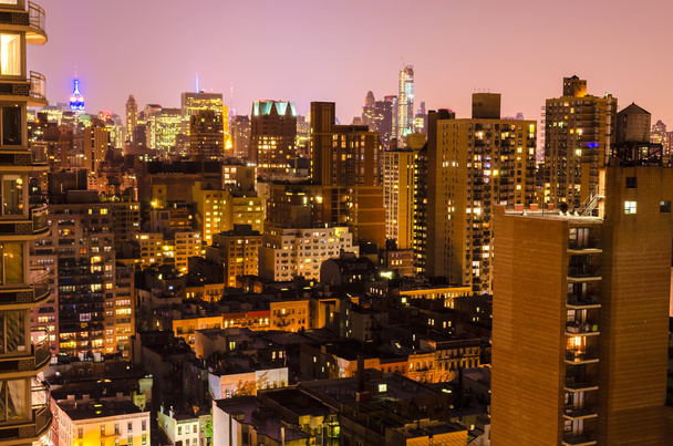widok w nocy, Nowy Jork - Zdjęcie, obraz