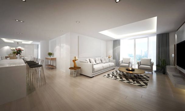 Het interieur ontwerp idee concept van elegante luxe woonkamer en wand textuur achtergrond - Foto, afbeelding
