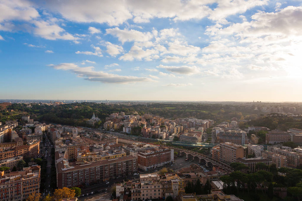 Letecký pohled na Řím, Roma. Italská krajina - Fotografie, Obrázek