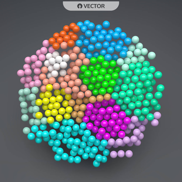 Sphere. Abstract structure with particles. Technology style. Vector illustration. - Vector, Imagen