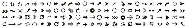 Set of black vector arrows. Arrows flat style - stock vector. - Vector, Image
