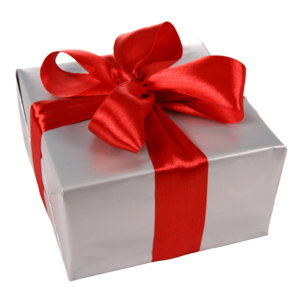 Gift in silver wrapping - Foto, Imagen