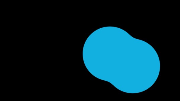 黒の背景に平坦なスタイルでモーフィング円を持つ抽象的な背景。未来的な有機設計の液体アニメーションの背景. - 映像、動画