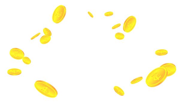 Winnaar munten explosie geïsoleerd op witte achtergrond - Vector, afbeelding