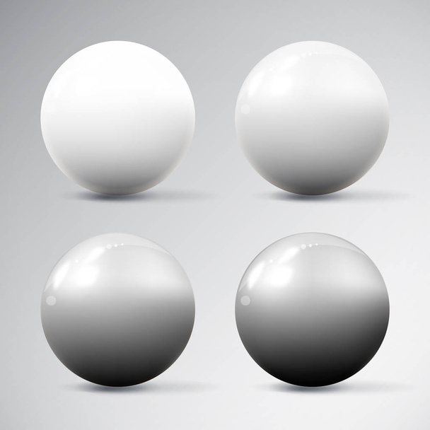 Various white spheres - Vector, Image
