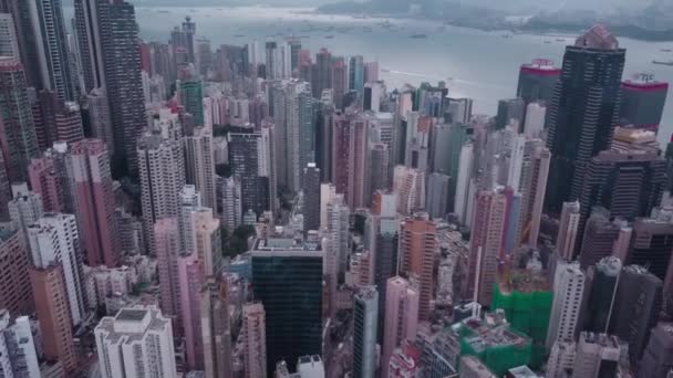 Hk şehir merkezinin Hong Kong havadan görünümü - Video, Çekim