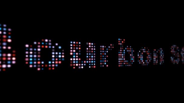 Bourbon utca színes LED szöveg - Felvétel, videó