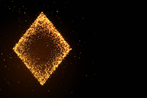 luminoso oro scintillio simbolo di diamante su sfondo nero - Vettoriali, immagini