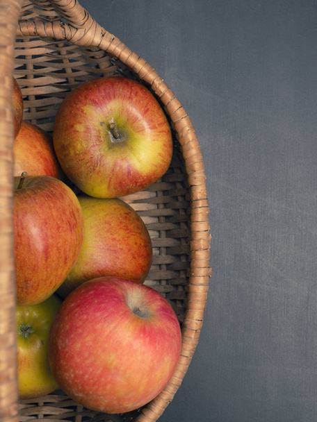 Fresh organic apples in a basket - Photo, Image