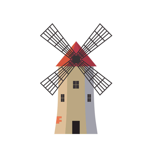 ancient traditional rural windmilll  farm power ecology - Vector, Image