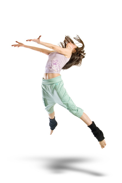Jumping young dancer isolated - Photo, image