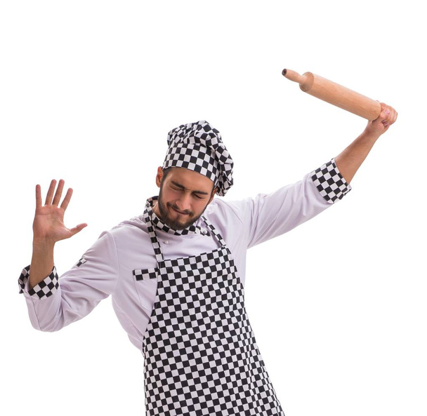 Мужской повар изолирован на белом фоне - Фото, изображение