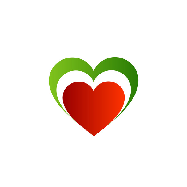 Sydän Italian lipun väreillä
 - Vektori, kuva