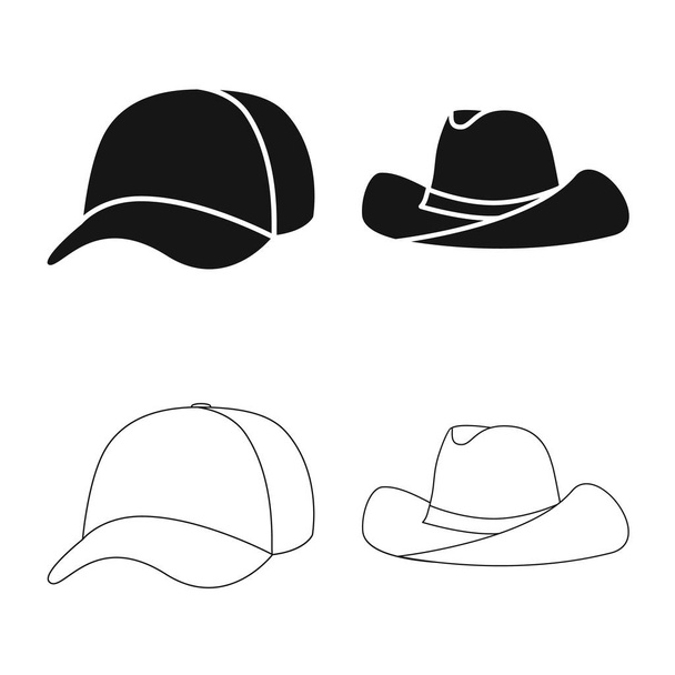 Isolated object of clothing and cap icon. Collection of clothing and beret stock symbol for web. - Вектор, зображення