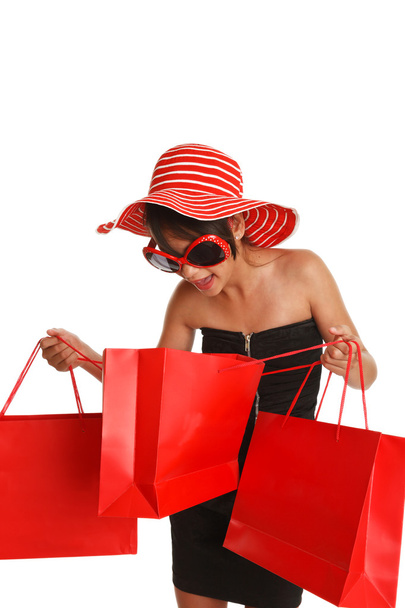 ショッピング女性を興奮 - 写真・画像