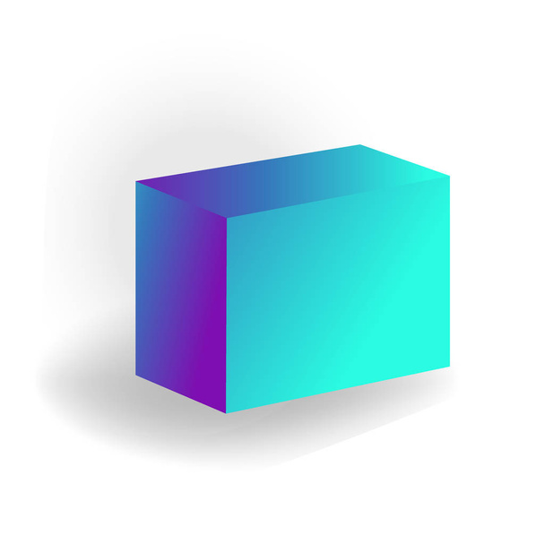 parallelepiped - One 3D geometric shape with holographic gradient isolated on white background vector - ベクター画像