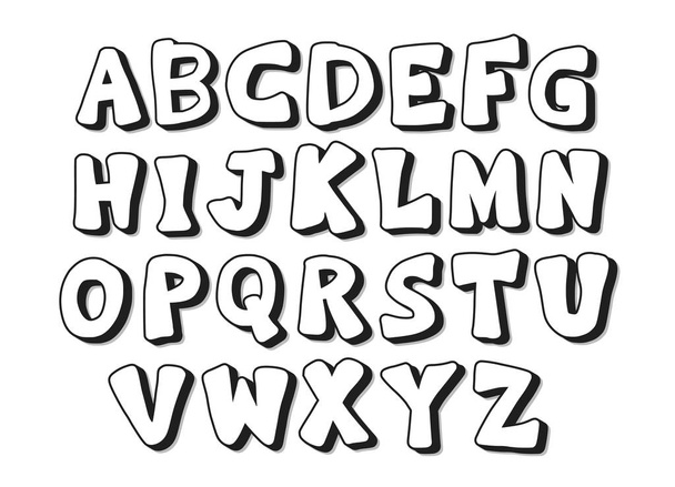Alfabet vector kunst kleur tekenen. Letters ontwerp. - Vector, afbeelding