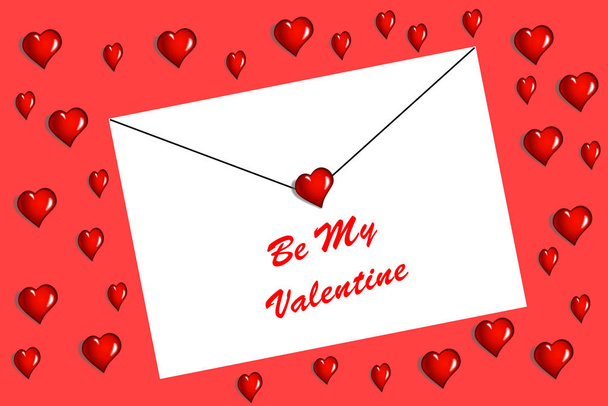Любовное письмо, будь моим Валентином
 - Фото, изображение