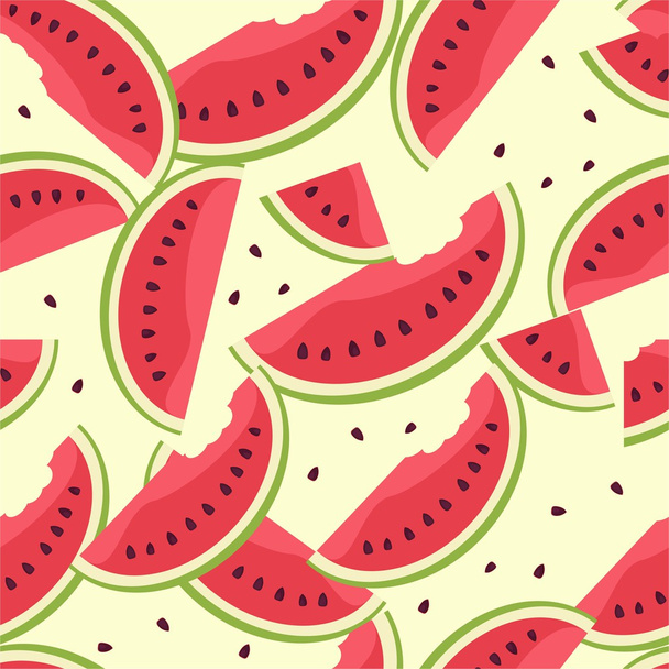 eindeloze braambessenmotief watermeloen - Vector, afbeelding