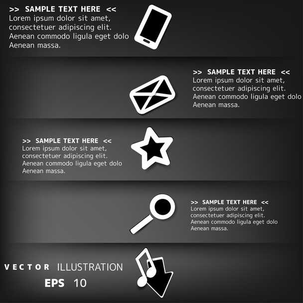 Tyhjä teksti infografisilla elementeillä ja verkkokuvakkeilla
 - Vektori, kuva