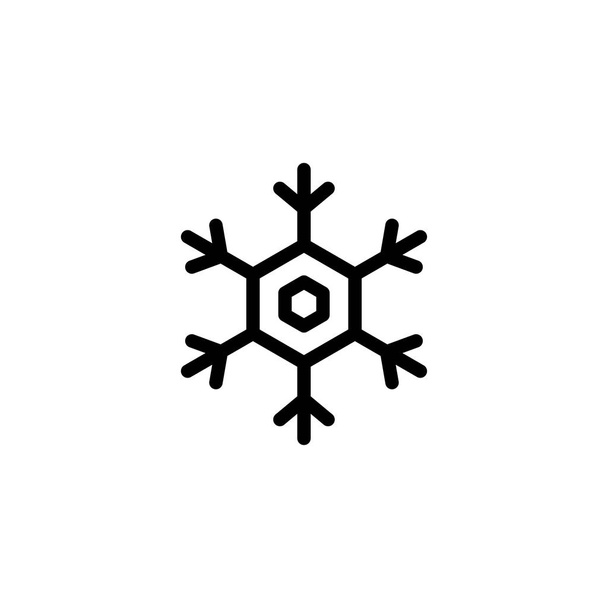 Ikona śnieżynka. Czarna ikona wektora śnieżynka. Ikonka śnieżynka na białym tle - Wektor, obraz