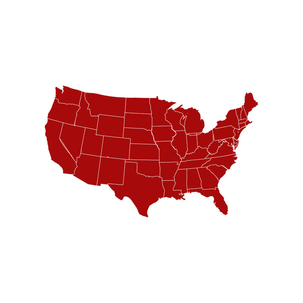 Εικονίδιο χάρτη ΗΠΑ. ΗΠΑ χάρτη εικονίδιο διάνυσμα. Το σύμβολο των Ηνωμένων Πολιτειών της Αμερικής. Οι ΗΠΑ χάρτη απομονώνονται σε λευκό φόντο - Διάνυσμα, εικόνα