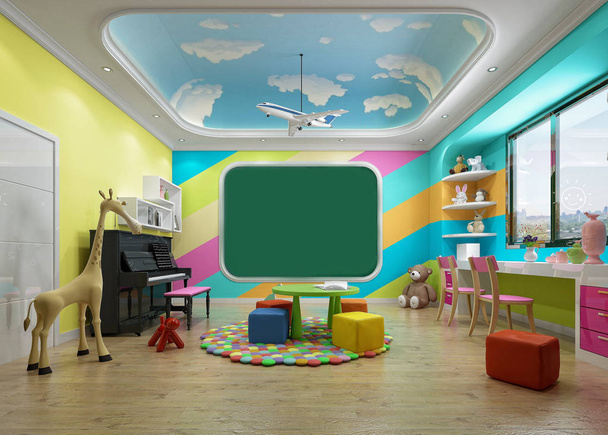 3d render of child school room - Photo, Image