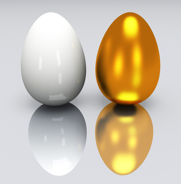white and gold egg - Foto, afbeelding