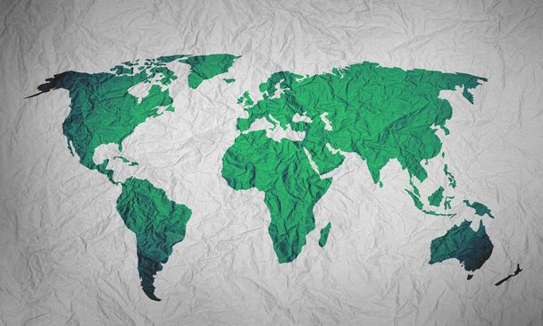 kolor mapa świata na szarym papierze Zdjęcie stockowe - Zdjęcie, obraz