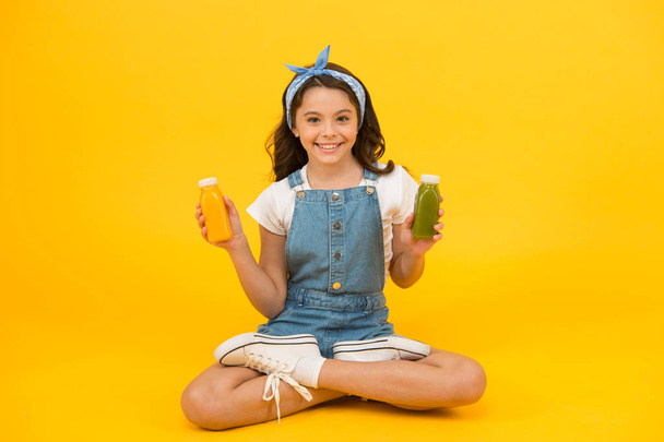 Healthy way of life. Vegetarian smoothie drink. Yoga training. KId girl sit meditate. Meditating practice. Good vibes. Peaceful meditating. Learn meditating techniques. Stay positive and optimistic - Photo, image