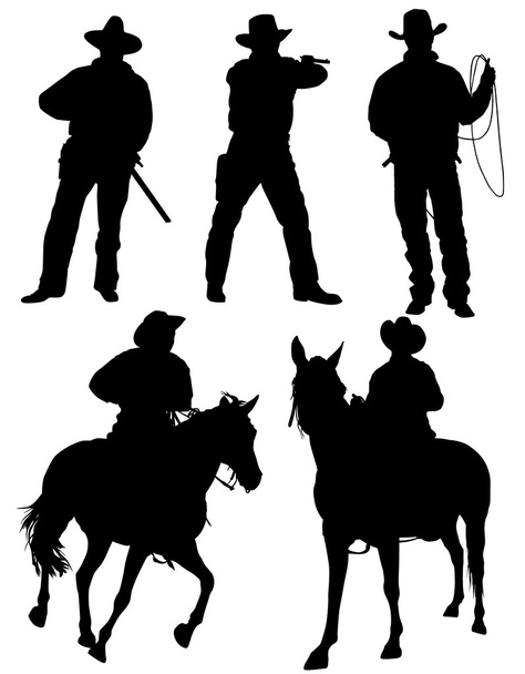 silhouette cowboy
 - Vettoriali, immagini