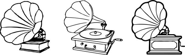 fonográf ikon fehér alapon - Vektor, kép
