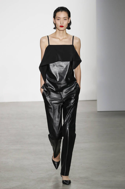 NEW YORK, NY - FEBRUARY 11: A model walks the runway at the Helmut Lang A/W 19 For Women and Men Collection on February 11, 2019 in New York City. - 写真・画像