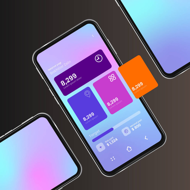 Mobile application UI UX user experience and user interface pop from screen widget apps. - Vector, Image