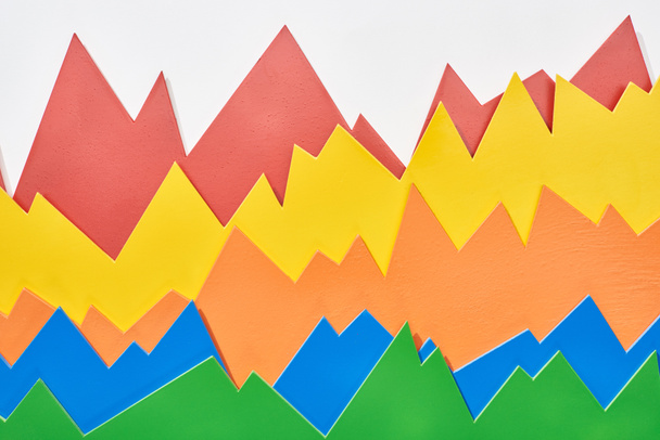 vista superior de gráficos analíticos multicolores sobre fondo blanco
 - Foto, Imagen
