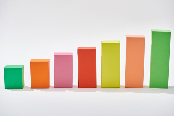 color blocks of statistic chart on white background - Photo, Image