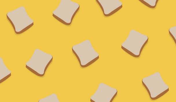 Slice Leipäkuvio keltaisella taustalla vektori.Slice vehnä leipää suunnittelu malli modernin taiteen
 - Vektori, kuva