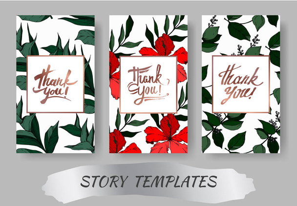 Vector Tropical flowers and leaves. Black and white engraved ink art. Wedding background card decorative border. - Vector, Image