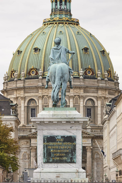 Kathedraal van de marmokirken Dome in het centrum van Kopenhagen. Denemarken hij - Foto, afbeelding