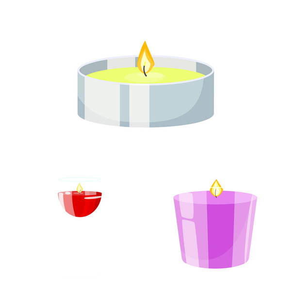 Vector design of light and wax icon. Set of light and ceremony stock symbol for web. - Vektor, kép