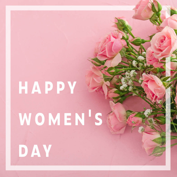 Beautiful greeting card for International Women's Day - Fotoğraf, Görsel