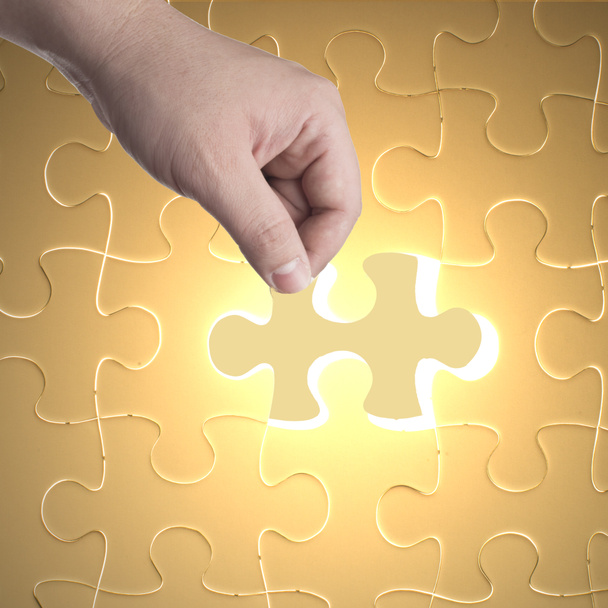Missing jigsaw puzzle piece - Фото, изображение