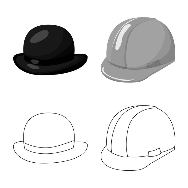 Isolated object of clothing and cap icon. Set of clothing and beret stock vector illustration. - Vektör, Görsel