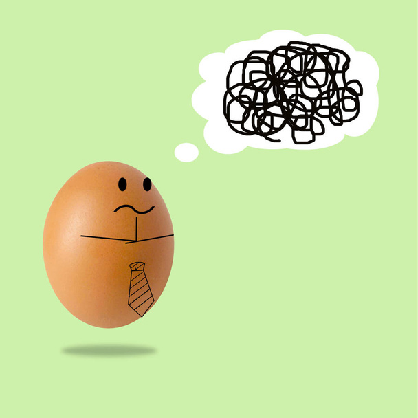 businessman egg thinking with confused - Photo, Image
