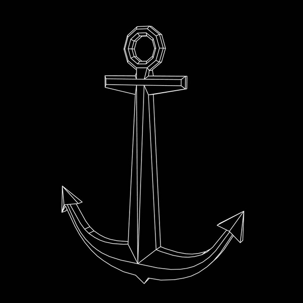 Nautical anchor. Vector outline illustration. - Vector, Image
