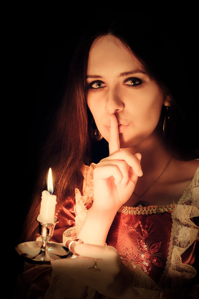 Girl with Candle - Photo, image
