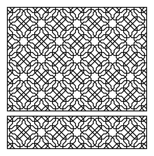 Template for laser cutting. Decorative panel with oriental geometric pattern. - Vector, Image
